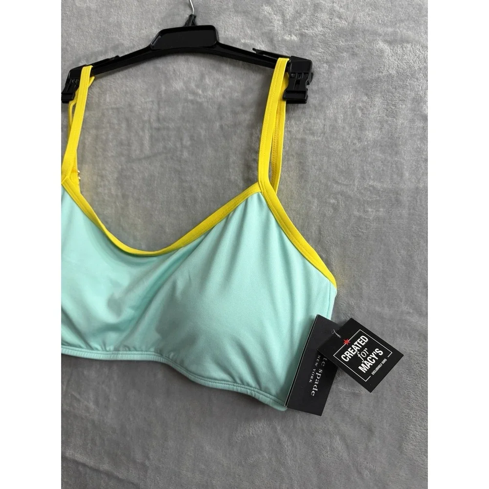 Kate Spade Womens‎ Contrast-Trim Bralette Bikini Top  Low Tide. Size L